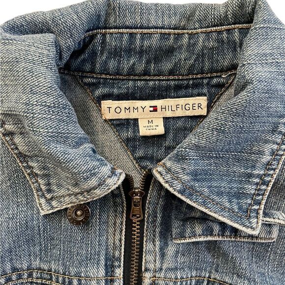 Vintage 90s TOMMY HILFIGER Jean Jacket Size Medium - Picture 6 of 13